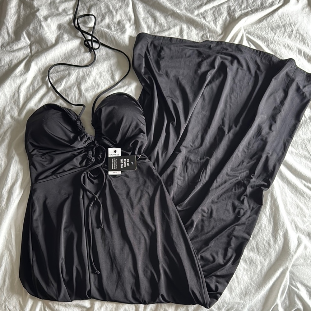 NWT Express Halter Black Maxi Dress